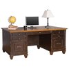 Officesource 70.00'' W X 31.00'' H, Vintage Black with Wood Plank Tops IMHF680BK